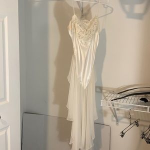 White lingerie dress (chemise/slip) beaded lace small